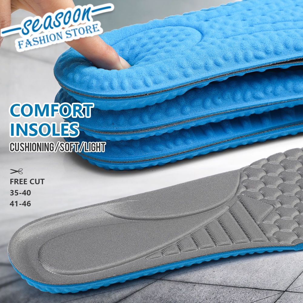 High Elastic Shoe Insoles for Men Full Length Massage Cushion Shoes