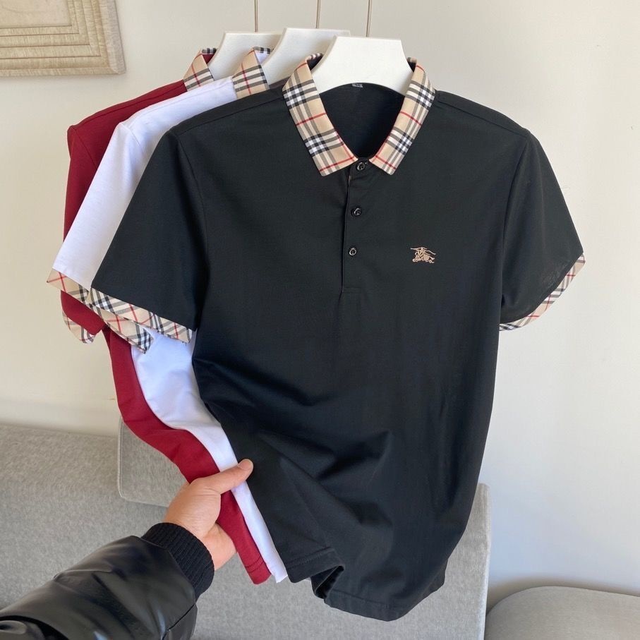 Black burberry clearance polo shirt