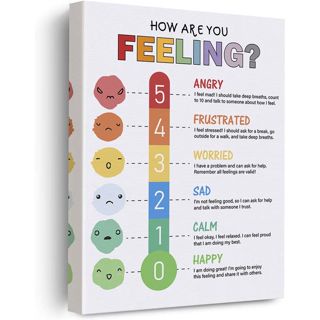 Mental Health Feelings Canvas Poster Painting Wall Art Rainbow Feelings 