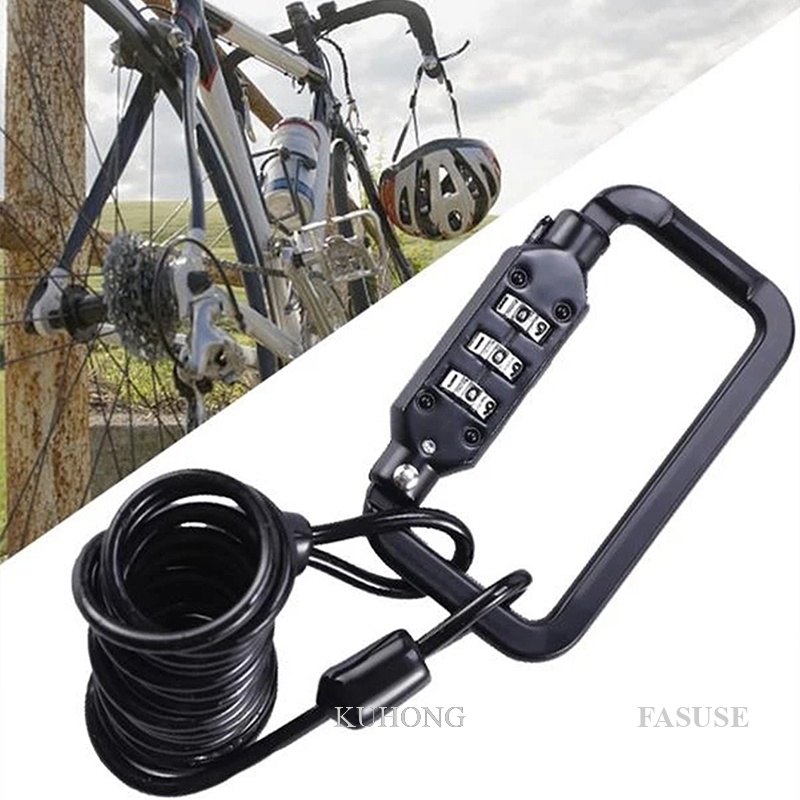 KUHONG Bike Helmets Lock Universal Combination Lock With Cable