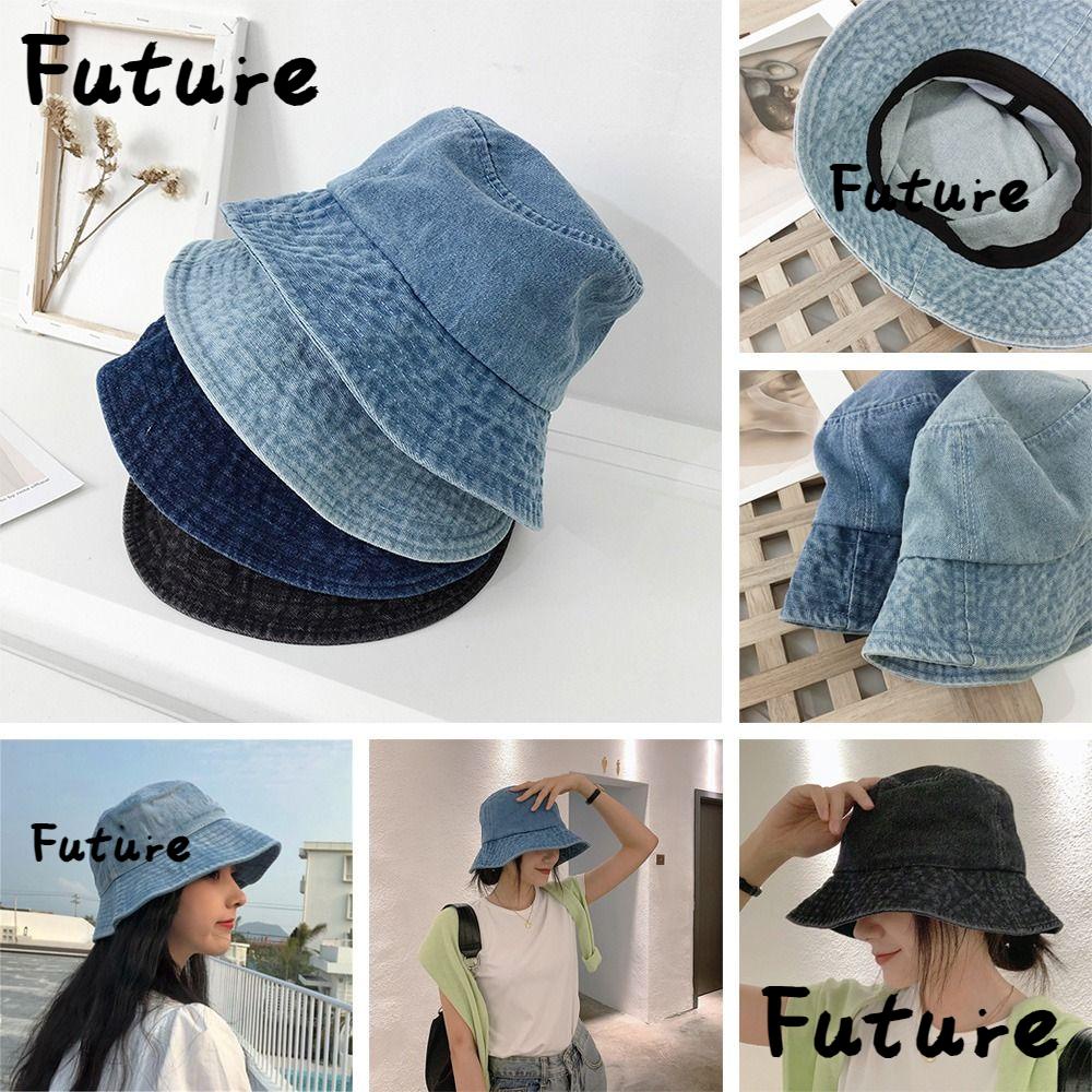 FUTURE Cotton Bucket Hats Denim Fabric Women Men Unisex Sunbonnet ...
