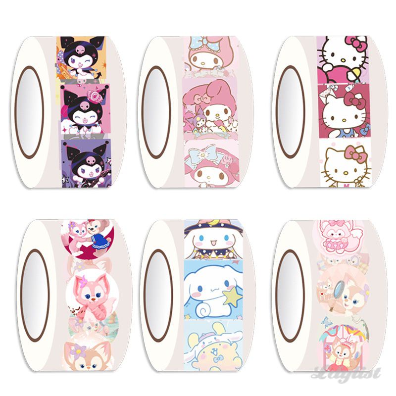 200/500pcs/roll Sanrio Stickers Cartoon Kuromi Melody Anime Stickers ...