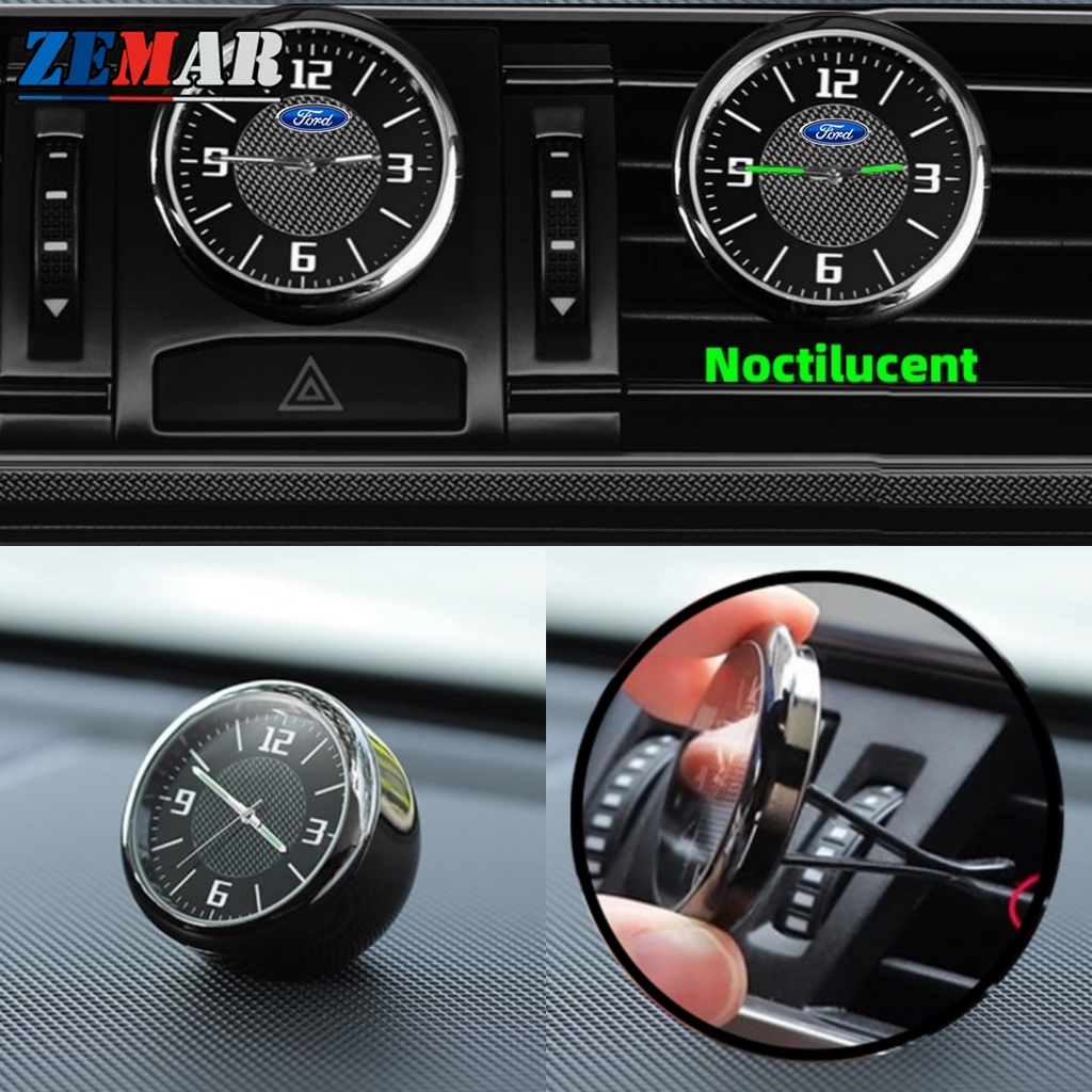 Ford Car Mini Quartz Clock In the Dark luminous Interior Center Console ...