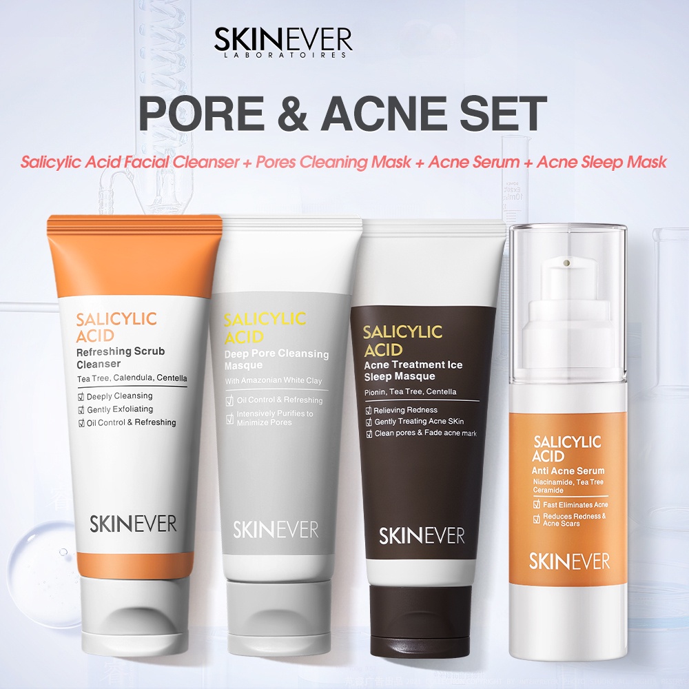 SKINEVER Pore&Acne Set Salicylic Acid Acne Treatment Ice Sleep Masque