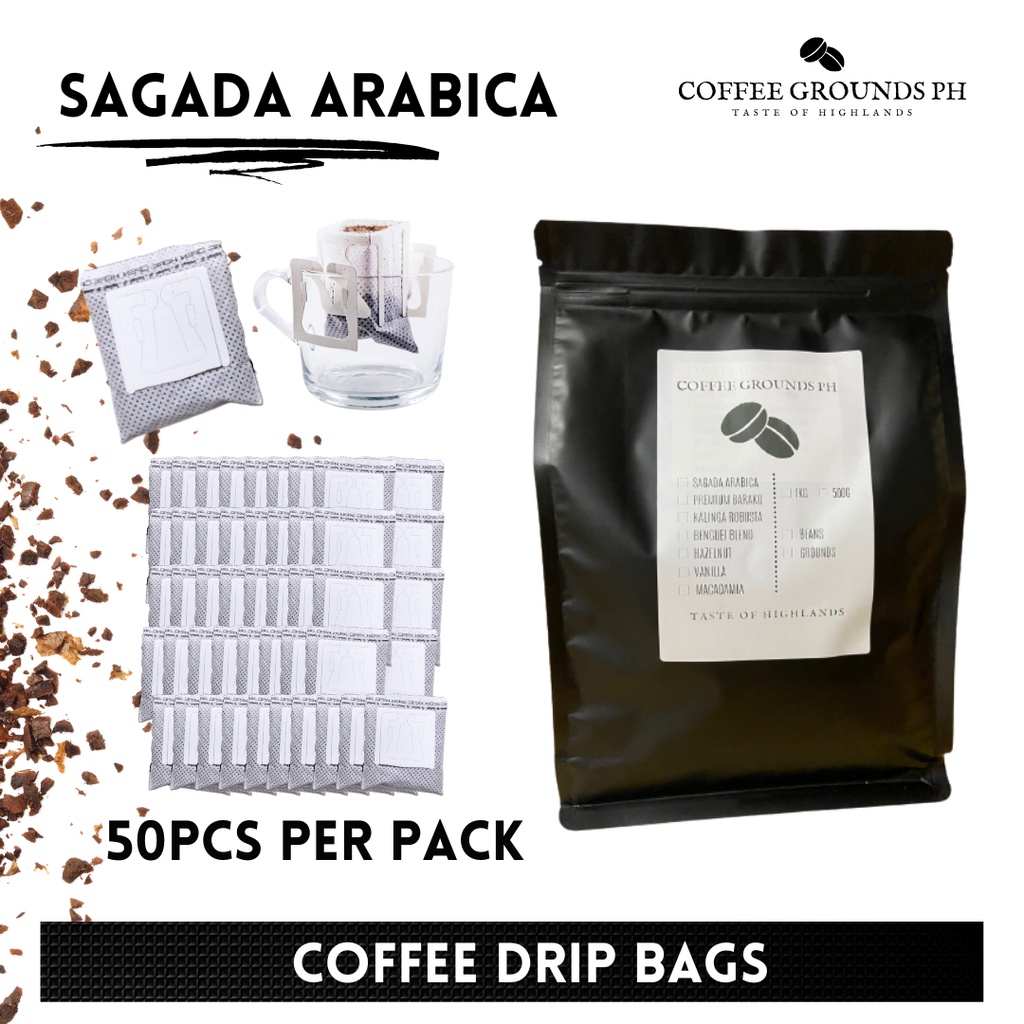 Coffee Grounds PH Sagada Arabica Drip Bag 50pcs Coffee Drip 13g