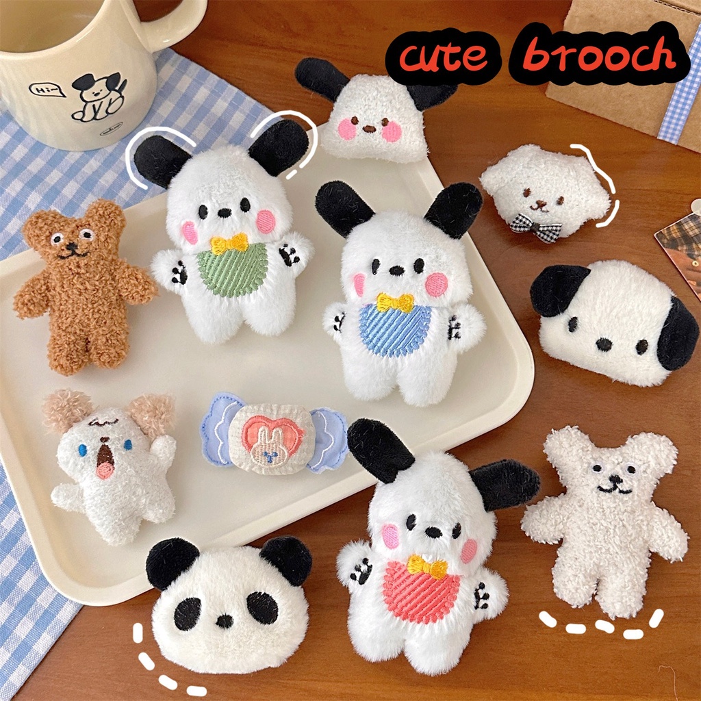 YoYo Brooch Cartoon Plush Doll Fabric Student Bag Accessories Decor DIY