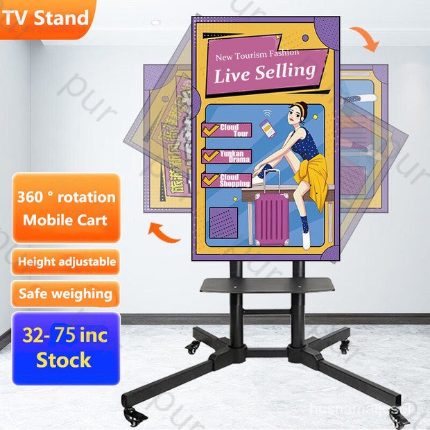 Tv bracket stand removable 360 floor to ceiling tv rack rotation 32