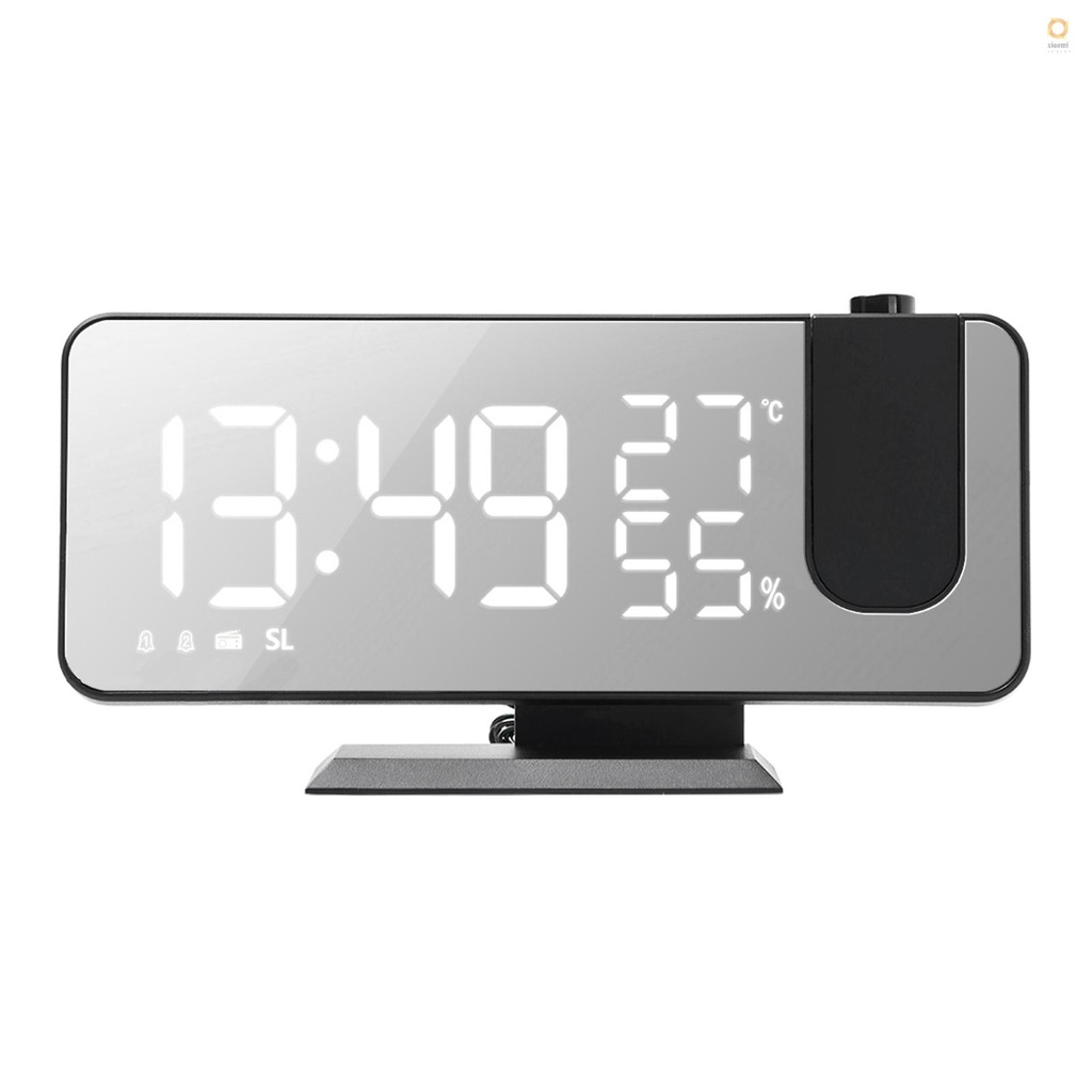 QUT Digital Projection Alarm Clock with Mirror Surface 4in1 180