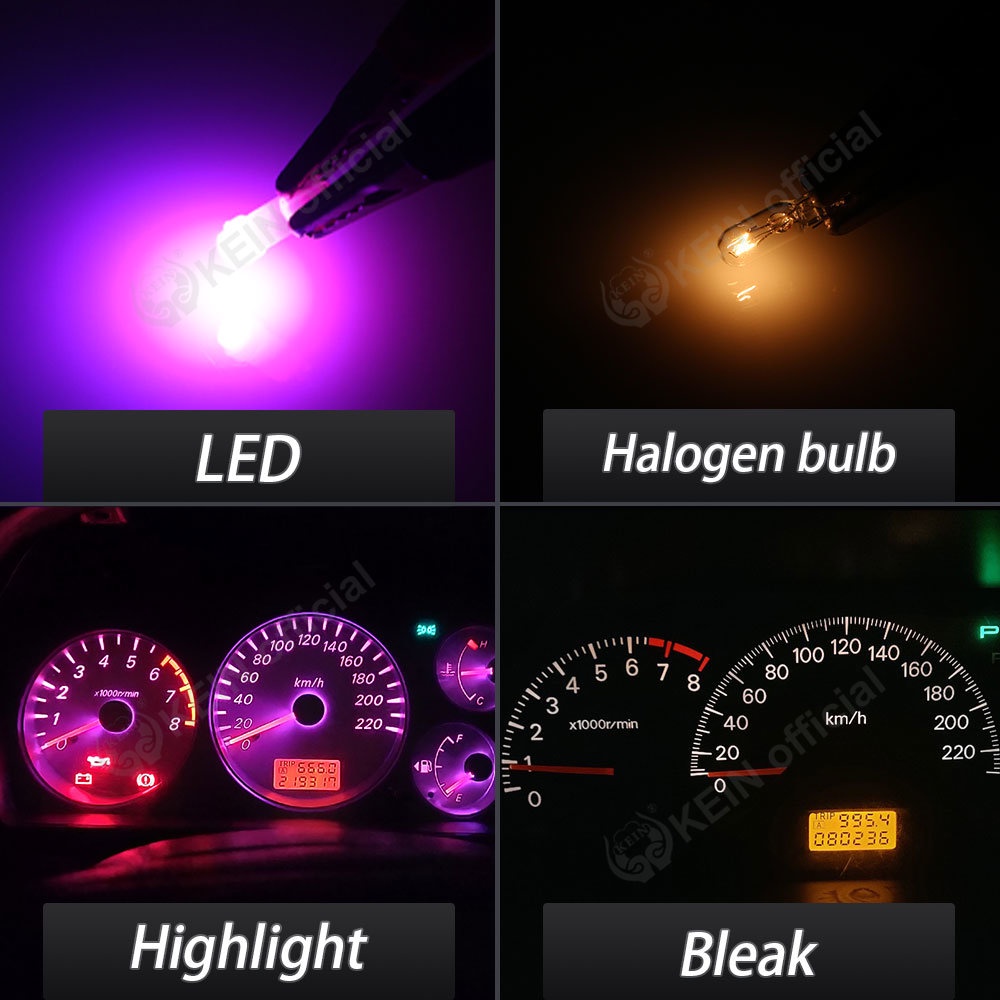 KEIN 5PCS Bulb Meter T5 Led Dashboard Light W3W 73 74 COB Cluster Gauge ...