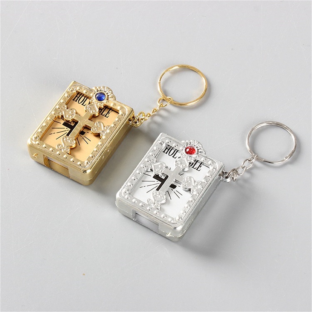 Creative Mini Holy Bible Keychains Religious Cross Keyrings Car Key ...