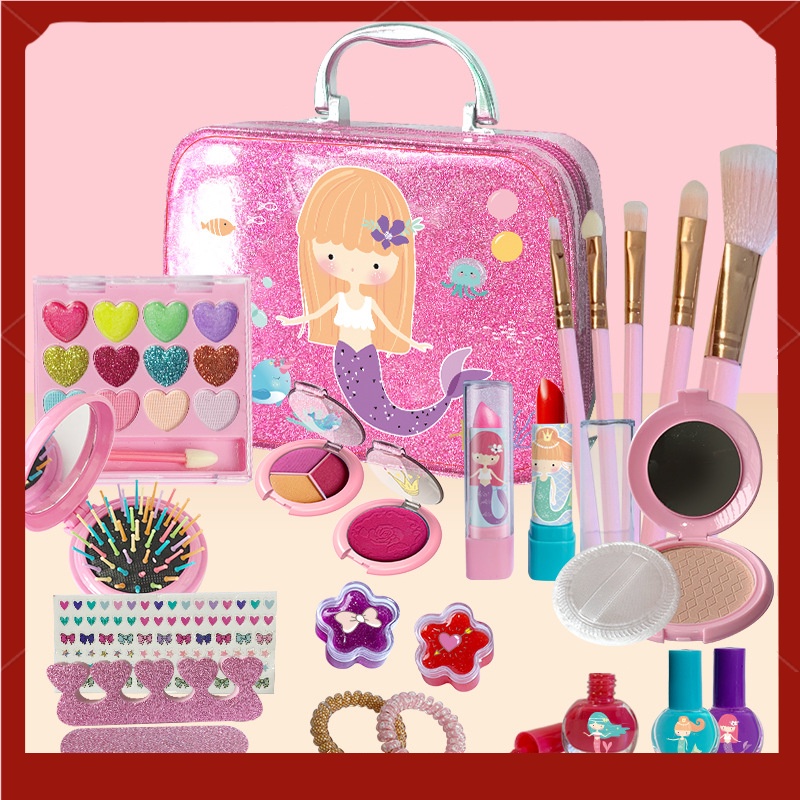 Makeup Kit Washable Non-toxic Makeup Toy Set Retro Beauty Makeup ...