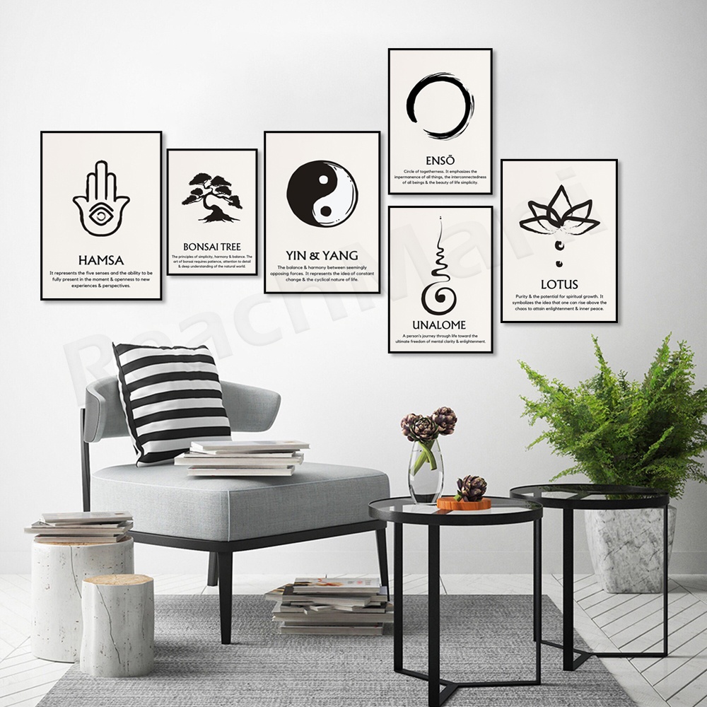 Yin Yang Zen, Bonsai Zen, Hamsa Zen, Unalome Zen,Zen Symbols and