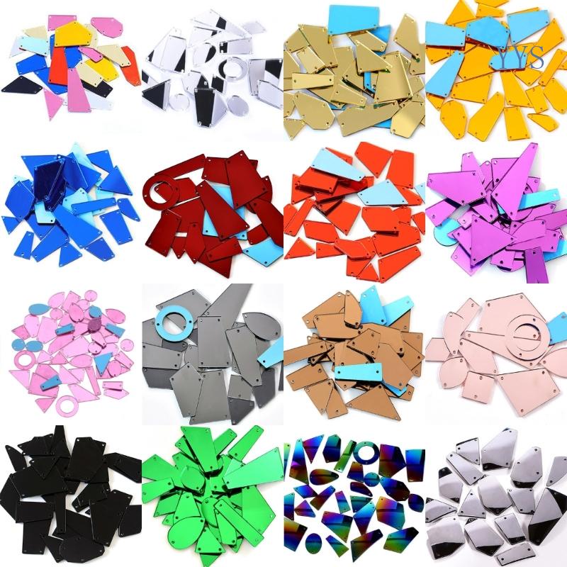 YYS 20 50pcs Acrylic Mirror Sewing Rhinestones for Clothes Needlework ...