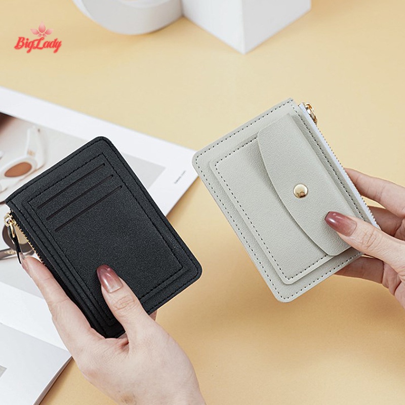 UVLN> Leather Female Purse Women Simple Wallets Mini zipper Solid Multi ...