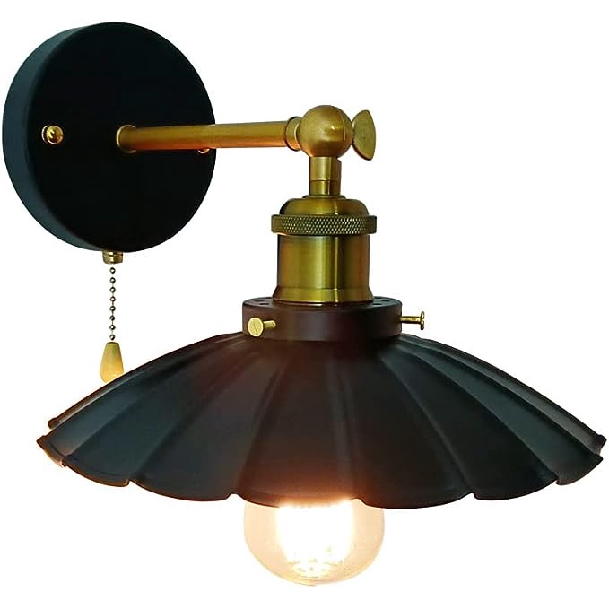 Industrial Black Wall Sconce Light Vintage Light Switch Farmhouse Wall
