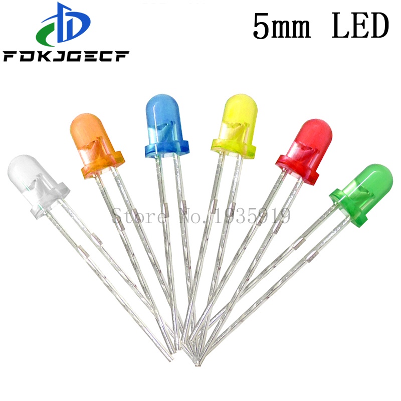 100pcs 5mm LED Diode 5 mm LED Assorted Kit DIY LEDS Set White Green Red ...