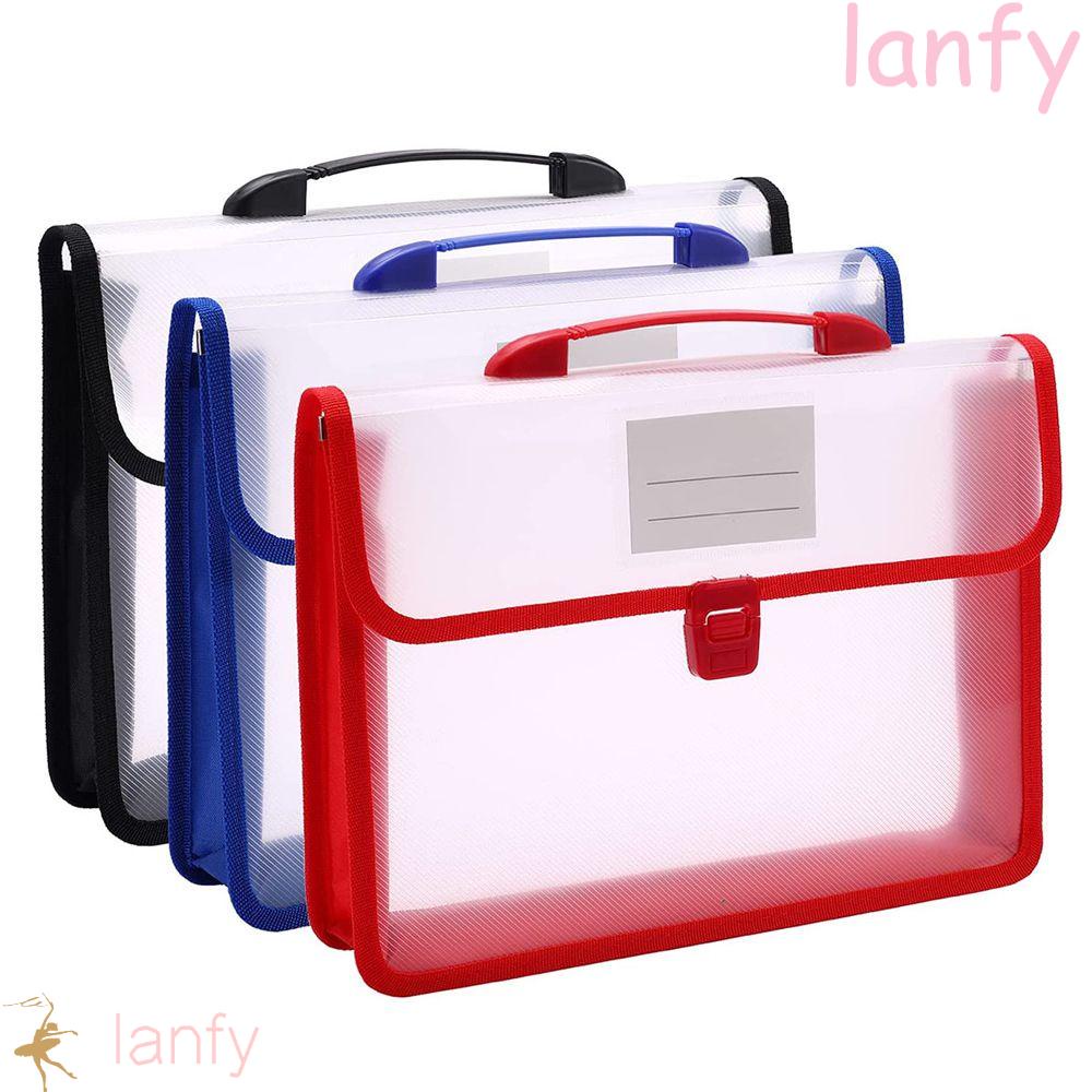 LANFY File Folder Portable Handle Transparent Office Supplies Envelope
