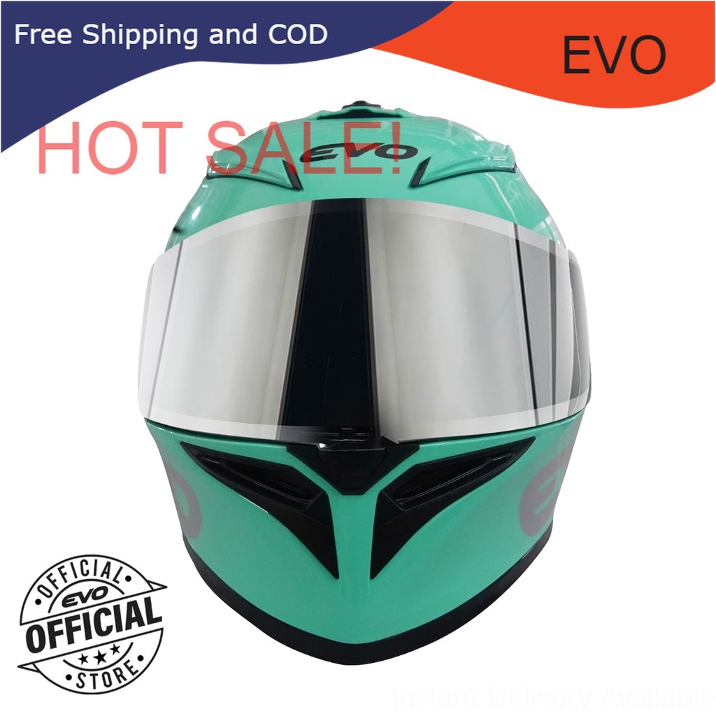 EVO GSX3000 V2 Turquoise Blue Full Face Dual Visor Helmet with Free