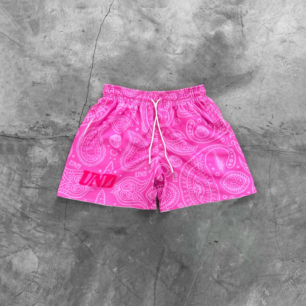 UNDRAFTED "BANDANA LOGO PINK" Mesh Shorts Shopee Philippines