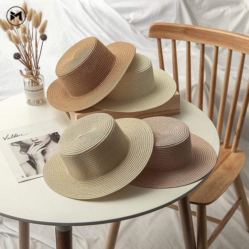 Men's and Women's Flat-topped Sun-shading Straw Hats Diy Handmade Sun ...