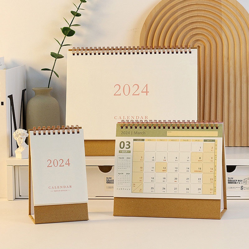 Ossayi 2024 Desktop Calendar Foldable Schedule Daily Weekly Planner