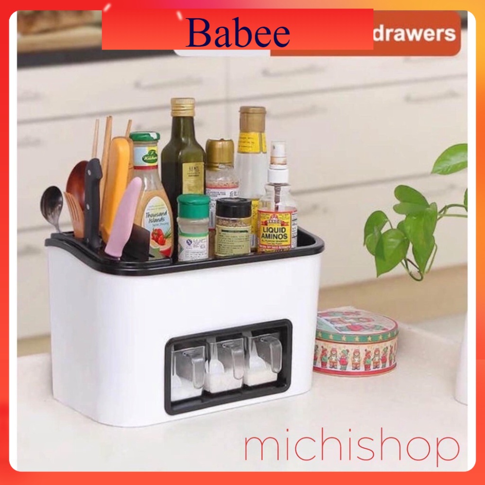 3cup Kitchen Spice Shelf With VietnameseJapanese Plastic Cutting