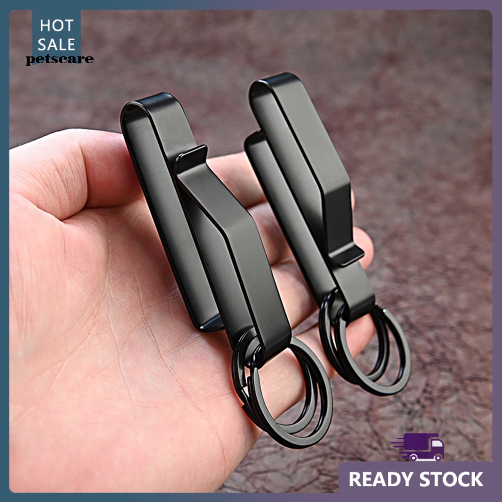 QCA Waist Hanging Buckle Heavy Duty Universal Anti Lost Stainless Steel Keyring Security Clip