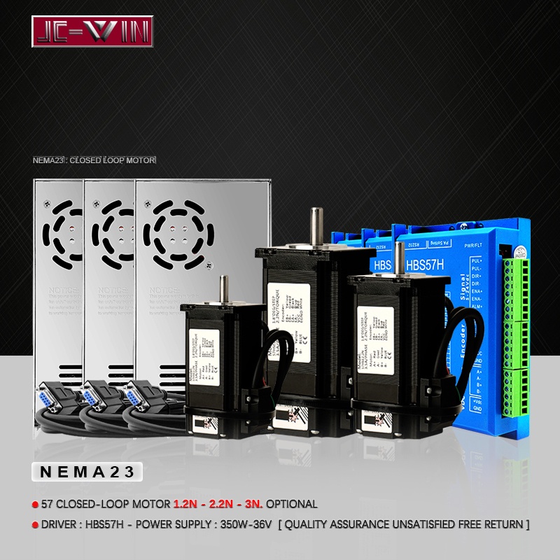 3kit NEMA23 Closed Loop Motor Kit: DC Closed Loop Motor + 3M Coding ...