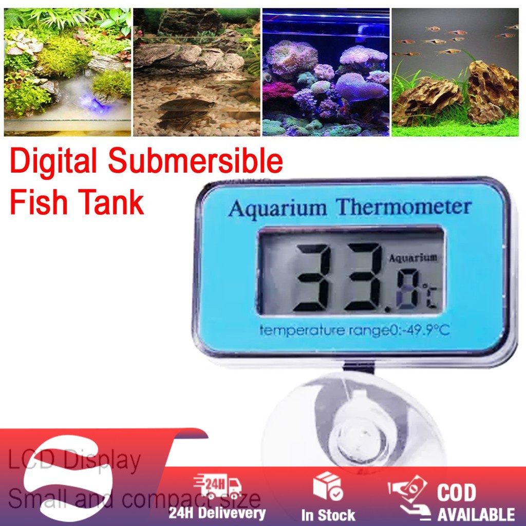 Digital Submersible Fish Tank Aquarium Lcd Thermometer Temperature 