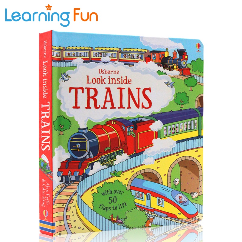 Usborne Look Inside Trains Educational English 3D Flap Picture Book for ...