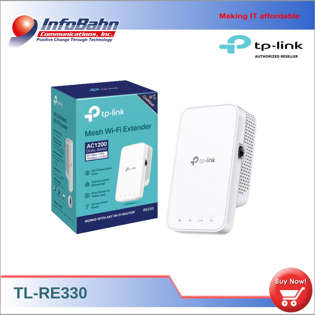 TP Link Ac1200 Mesh Wi-Fi Extender Repeater Re330 Infobahn | Shopee ...