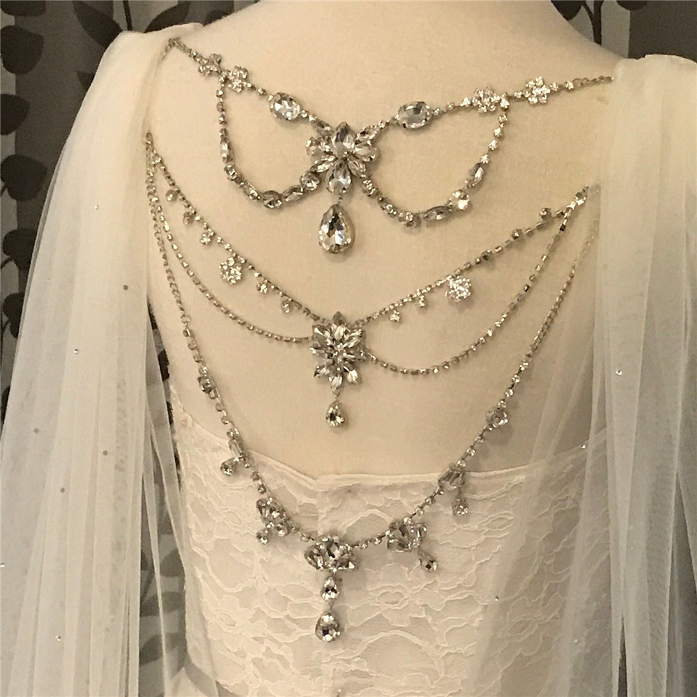 New pattern Luxurious Bride Multi layered Rhinestone Shoulder Chain ...