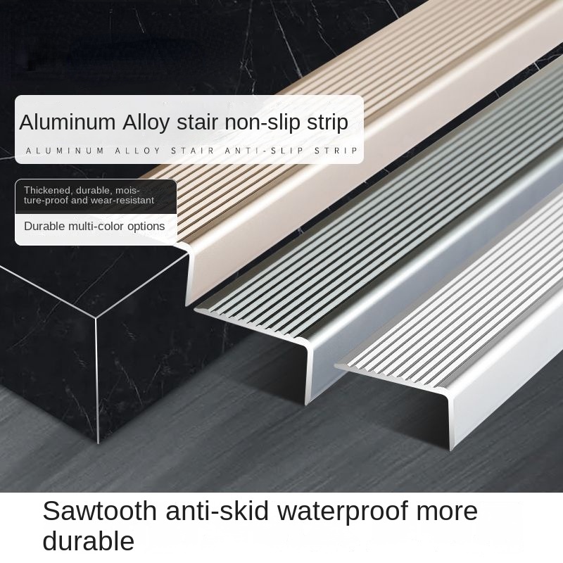 Anti Slip Metal Stair Edge Protectors , 1.8mm Aluminum Stair Trim