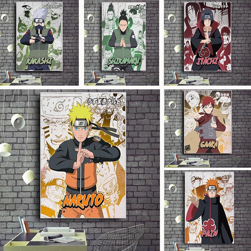 Classic Anime Canvas Painting Naruto Sasuke Gaara Uchiha Itachi Art