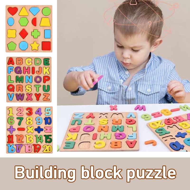 Kid Number Letter shape Matching toy Jigsaw Board 20*20cm ABC Alphabet ...