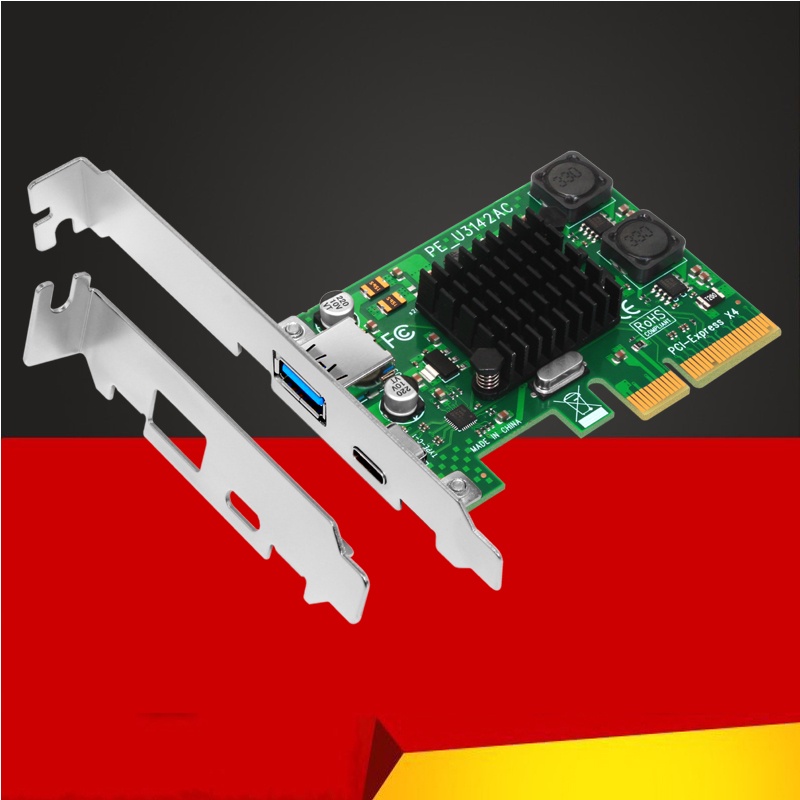 PCIE USB Type C Expansion Card PCI Express 3.0 X1 To USB 3.2 Gen2 Type C Type E 10g Asm3142 Chip Pci E Usb 3.2 Dual Type C Hub I.1048916232