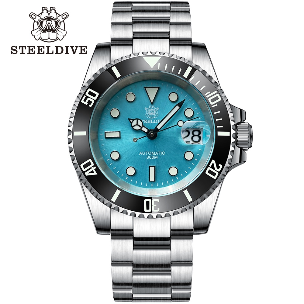 SD1953 Turquoise Dial Stainless Steel NH35 Watch Steeldive 41mm ...