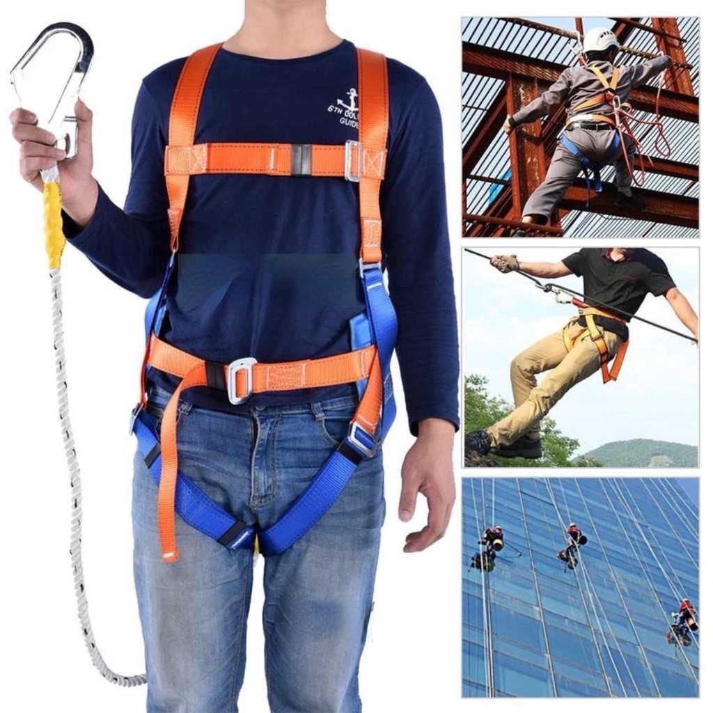 Double Large Hook Fall Protection Harness Full Body Safety Harness ...