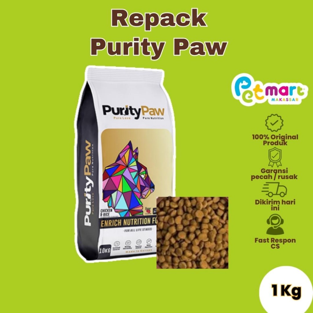 Purity Paw All Life Stage Cat Dry Food Repack 1 kg | Shopee Philippines