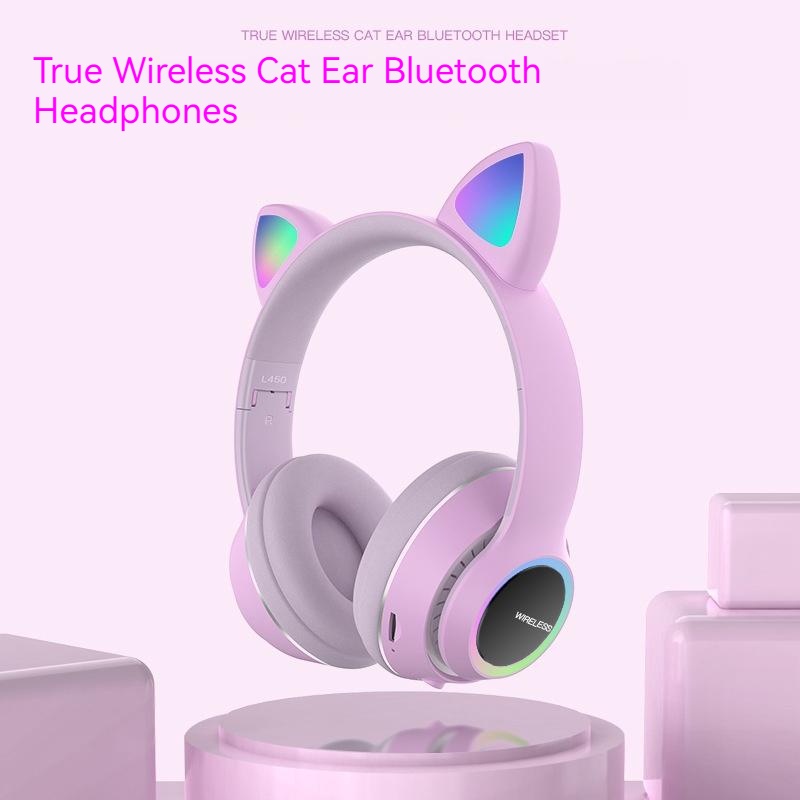 Headworn Bluetooth Headset New L450 Gradual Change Cat's ears (Steamed