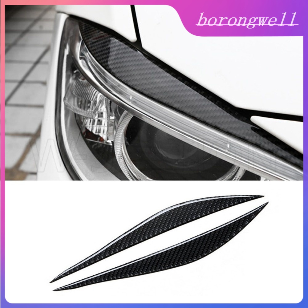 1Pair Carbon Fiber Headlight Eyelids Trim/Headlamp Eyebrow Cover ...