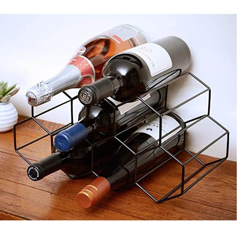 Modern metal honeycomb wine bottle storage rack Desktop wine rack ...