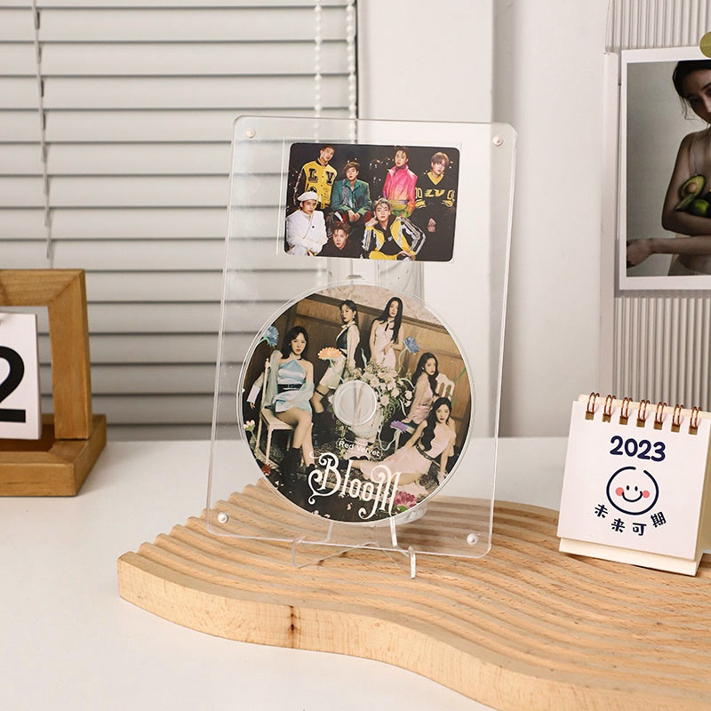 Acrylic Photo Frame Round Display Holder Picture Photo Frames Stand