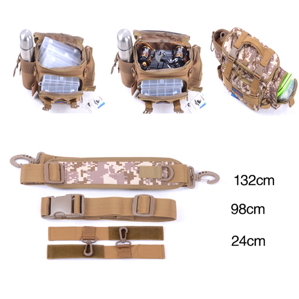 Waterproof Oxford Cloth Fishing Boat Bag Canvas Outdoor Backpack  Multifunction Waist Shoulder Pack Fishing Tackle Bags Portable