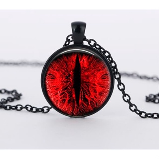 Sauron Eye Necklace Evil Eyes Glass Dome Pendant Black Chain Necklace Evil  Eye Jewelry
