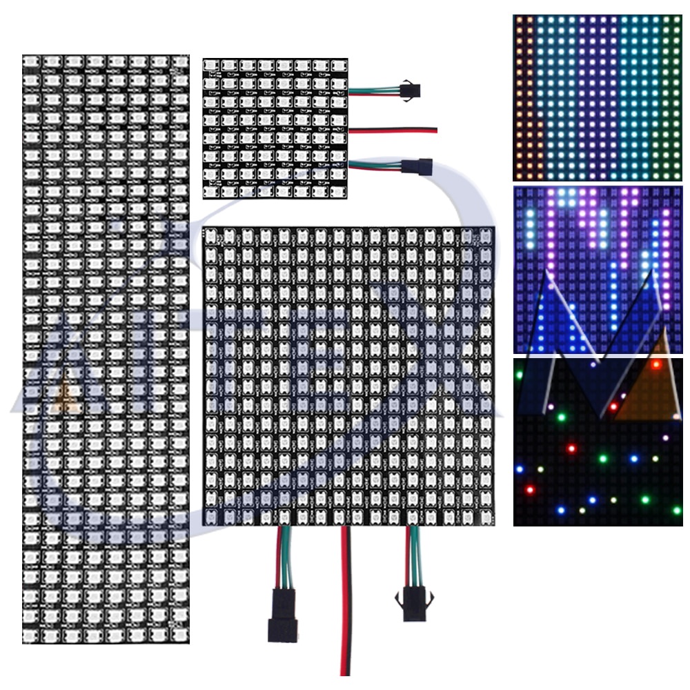 Ws2812b Rgb Led Digital Flexible Individually Addressable Panel Light Ws2812 8x8 16x16 8x32 