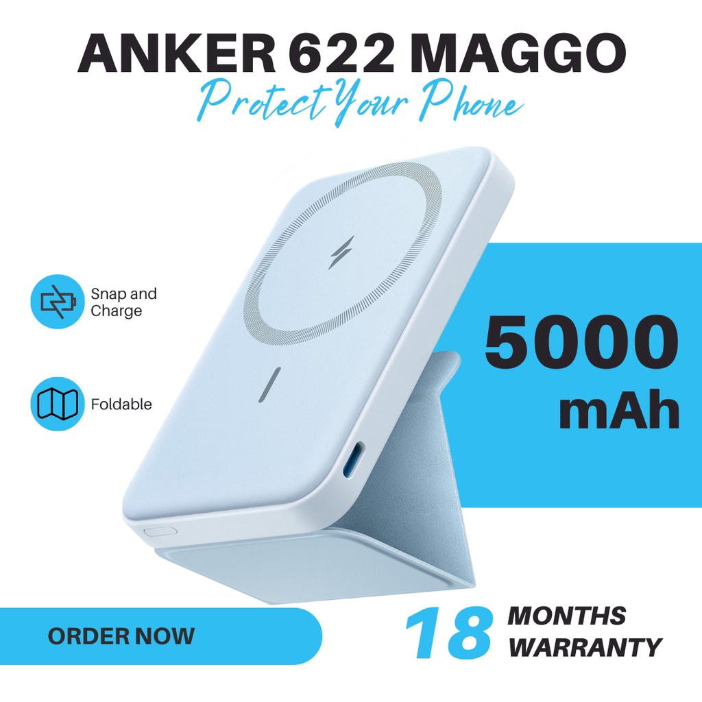 Anker 622 powerbank battery (MagGo) 5000mAh wireless charging