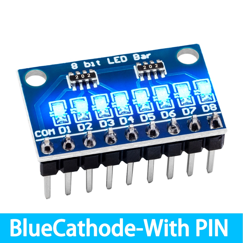 3.3V 5V 8 Bit Blue / Red Common Anode / Cathode LED Indicator Module ...
