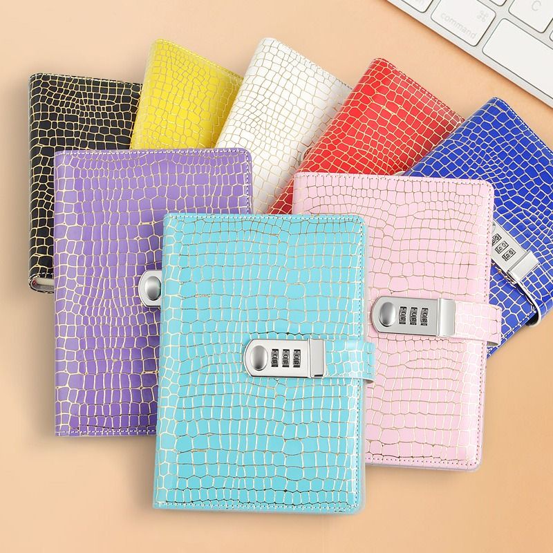 Password Diary for Adults, A5 Size PU Leather Combination Lock Diary ...