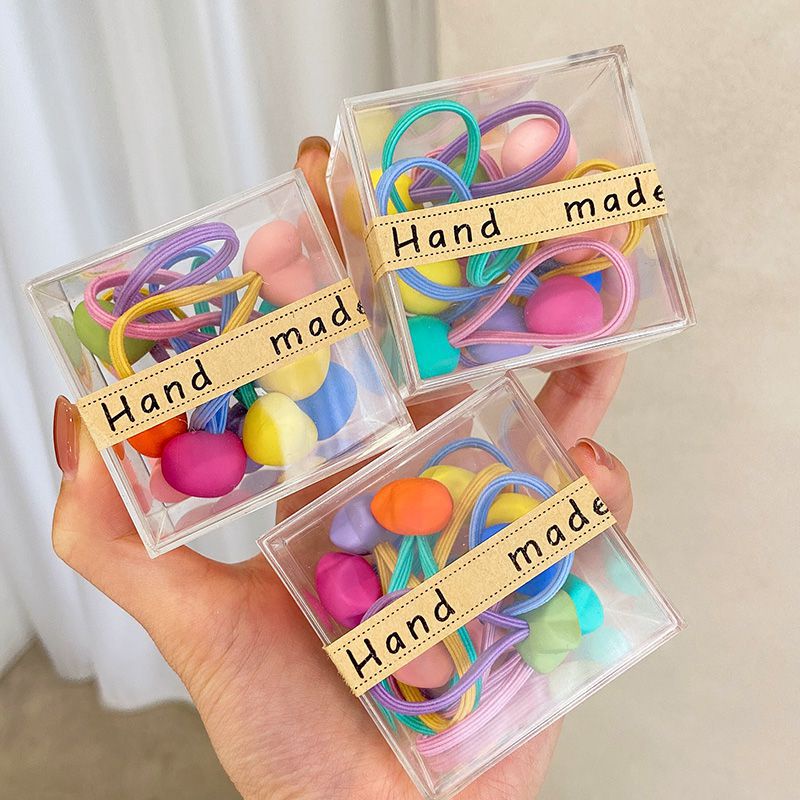 High Elasticity Boxed Hair Rings for Children Cute Pentagram Rubber Bands for Little Girls To